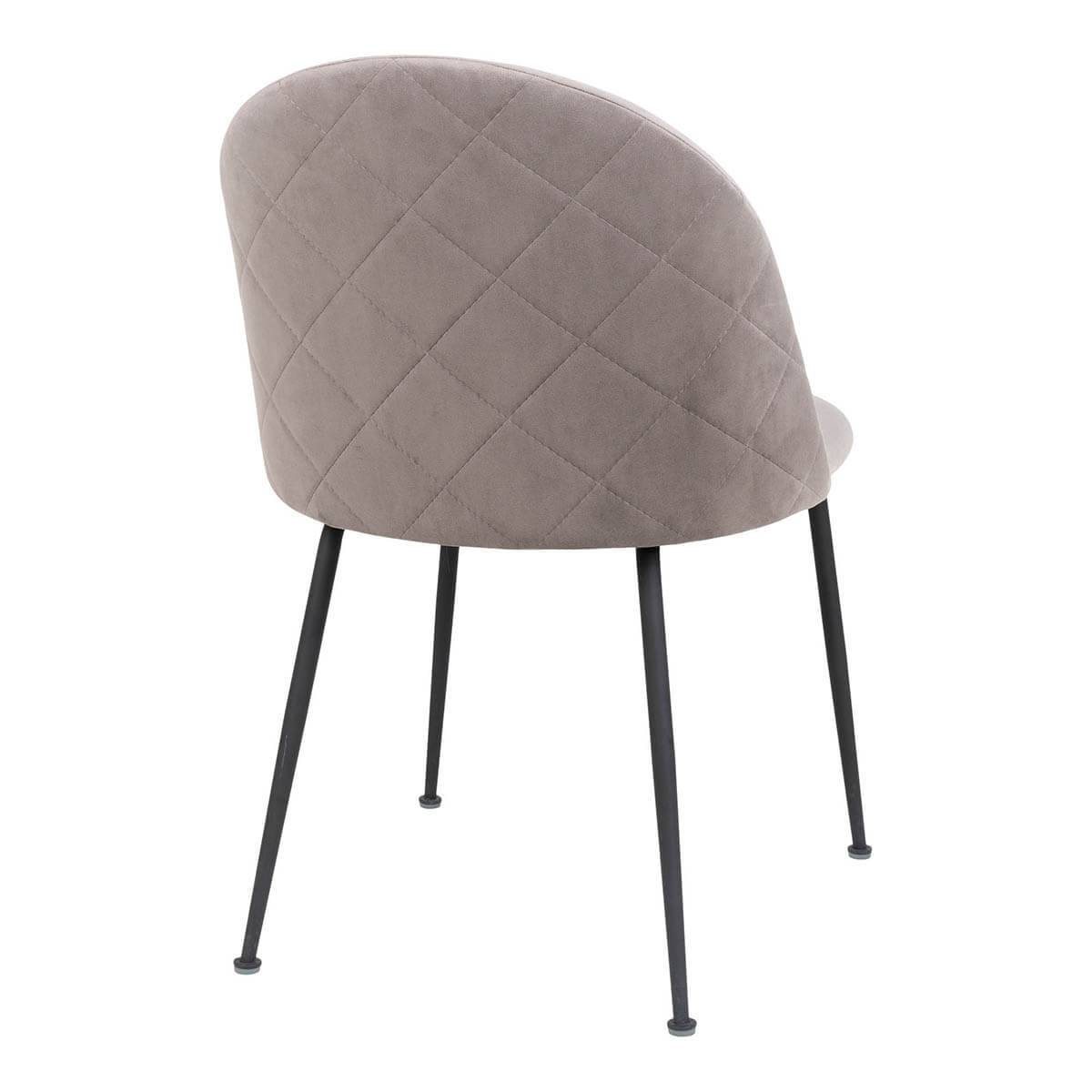 ALTOBUY - Lot de 2 Chaises Velours Gris et Pieds Métal Noir - MEYRIN - Image 6