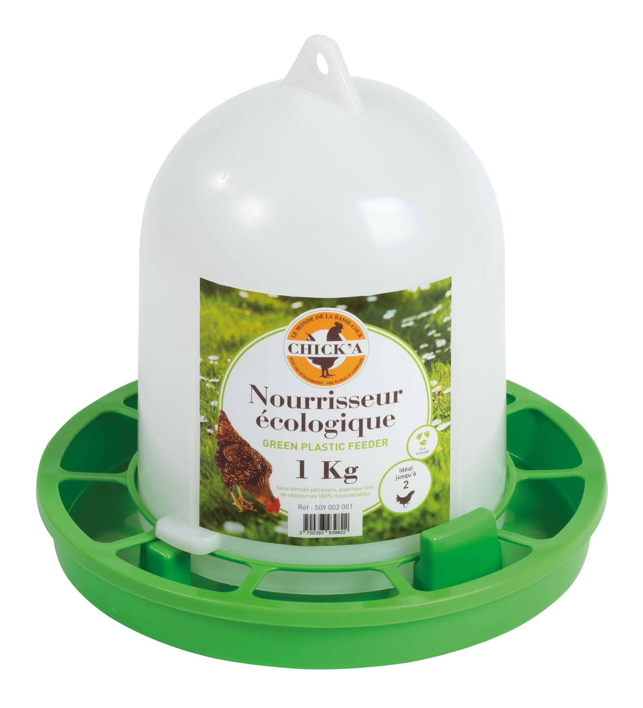Chick'a - Alimentador de tolva línea verde 1 kg CHICK'A - Imagen 1