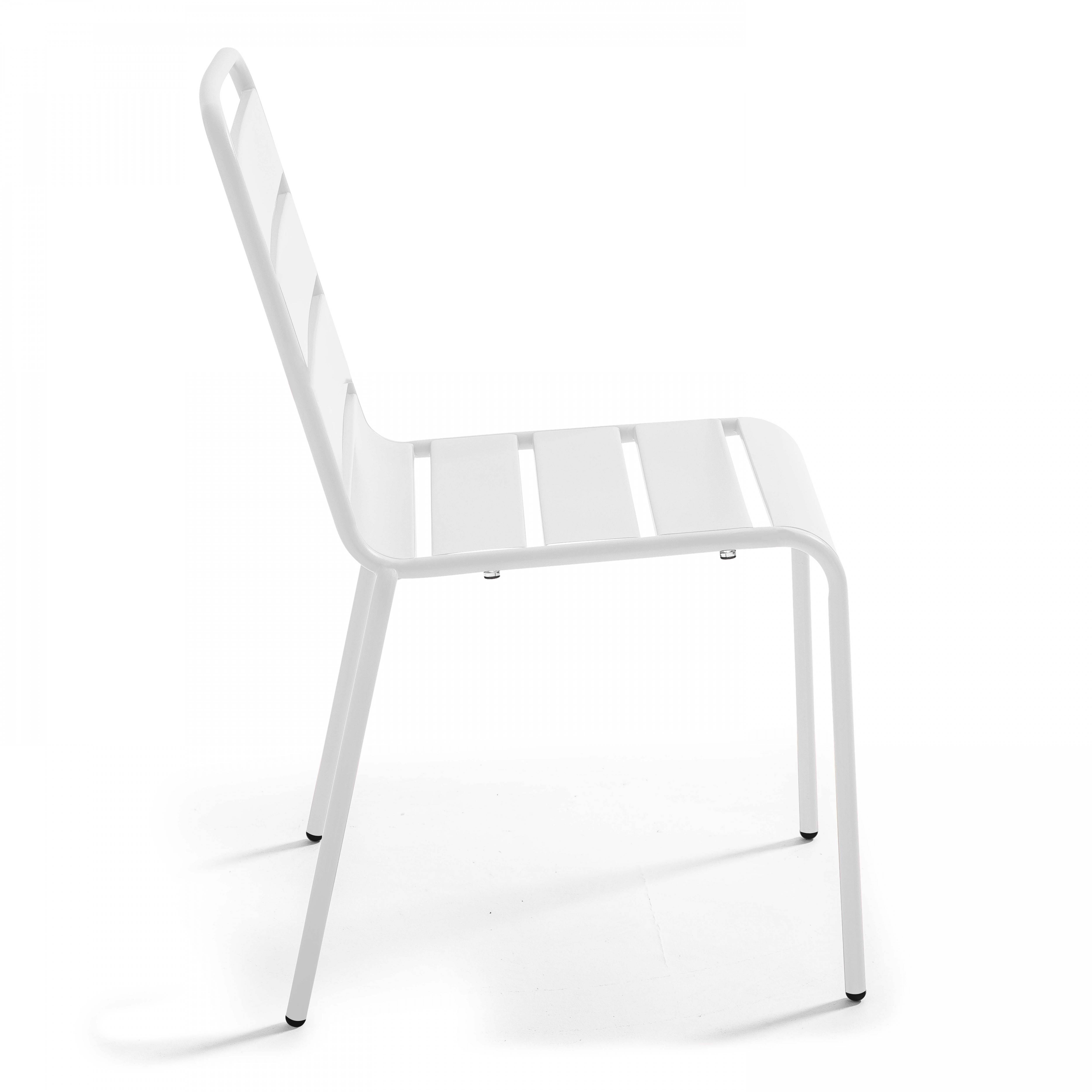 Oviala - Chaise de jardin en métal blanc Palavas - Oviala - Imagen 5