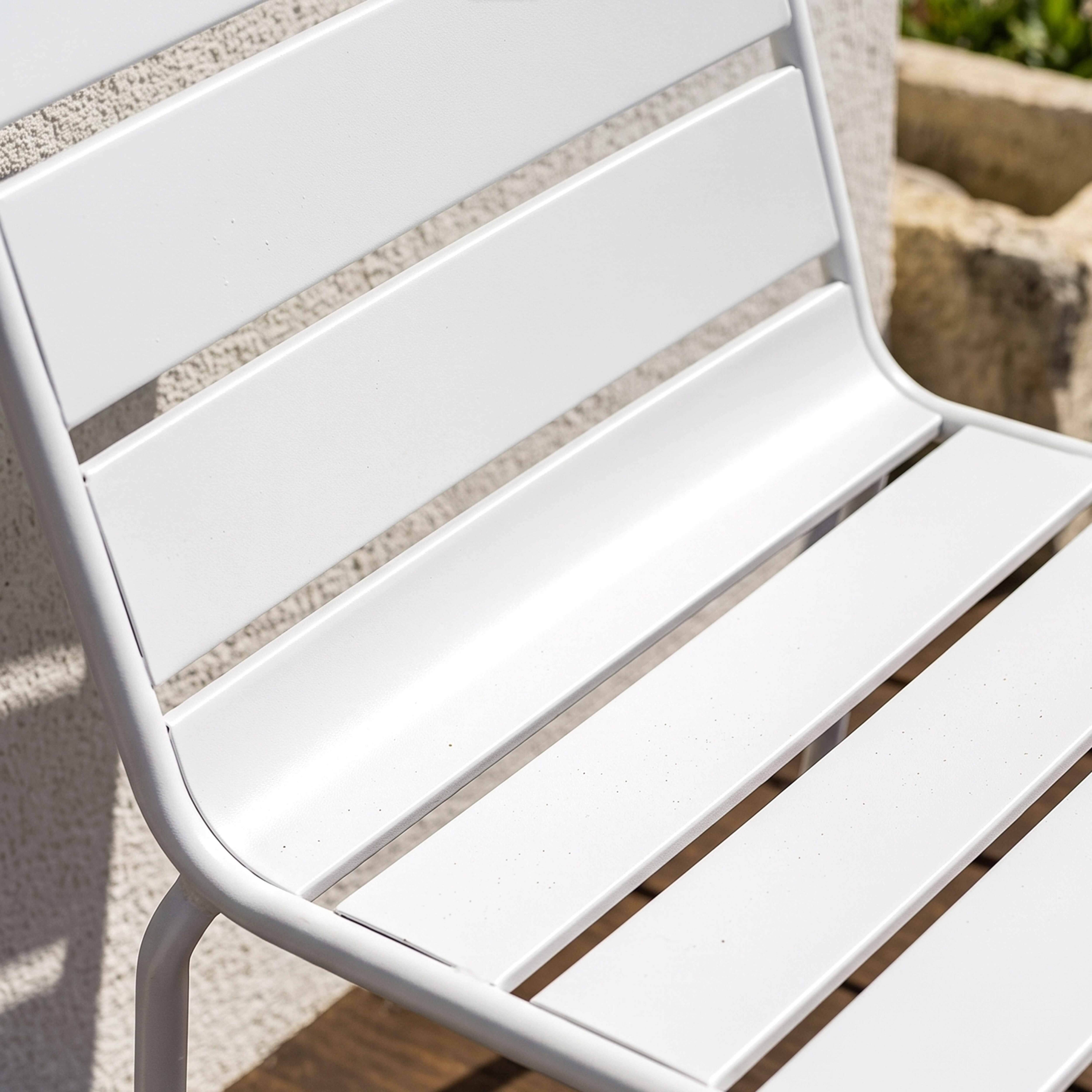 Oviala - Chaise de jardin en métal blanc Palavas - Oviala - Imagen 3