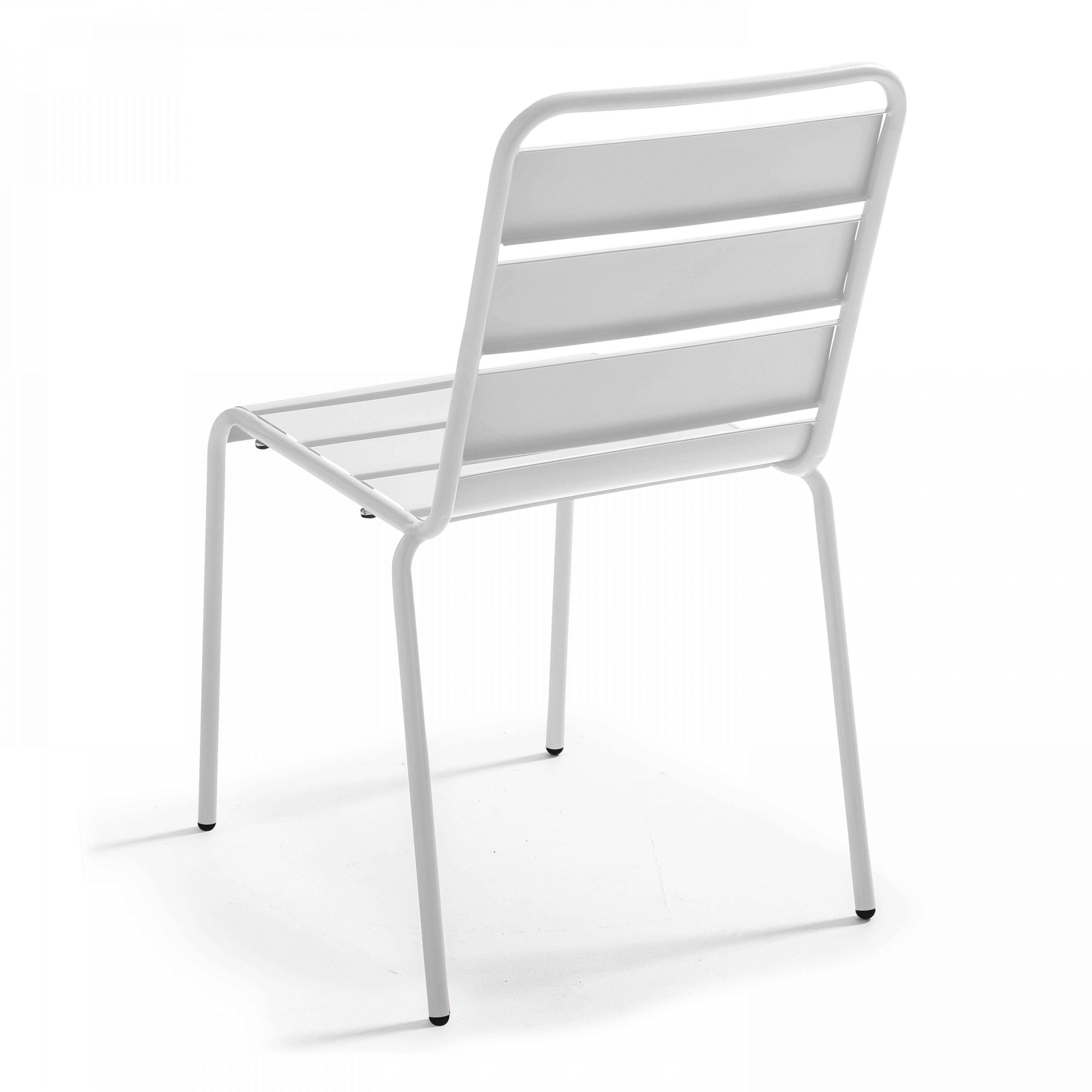 Oviala - Chaise de jardin en métal blanc Palavas - Oviala - Imagen 4