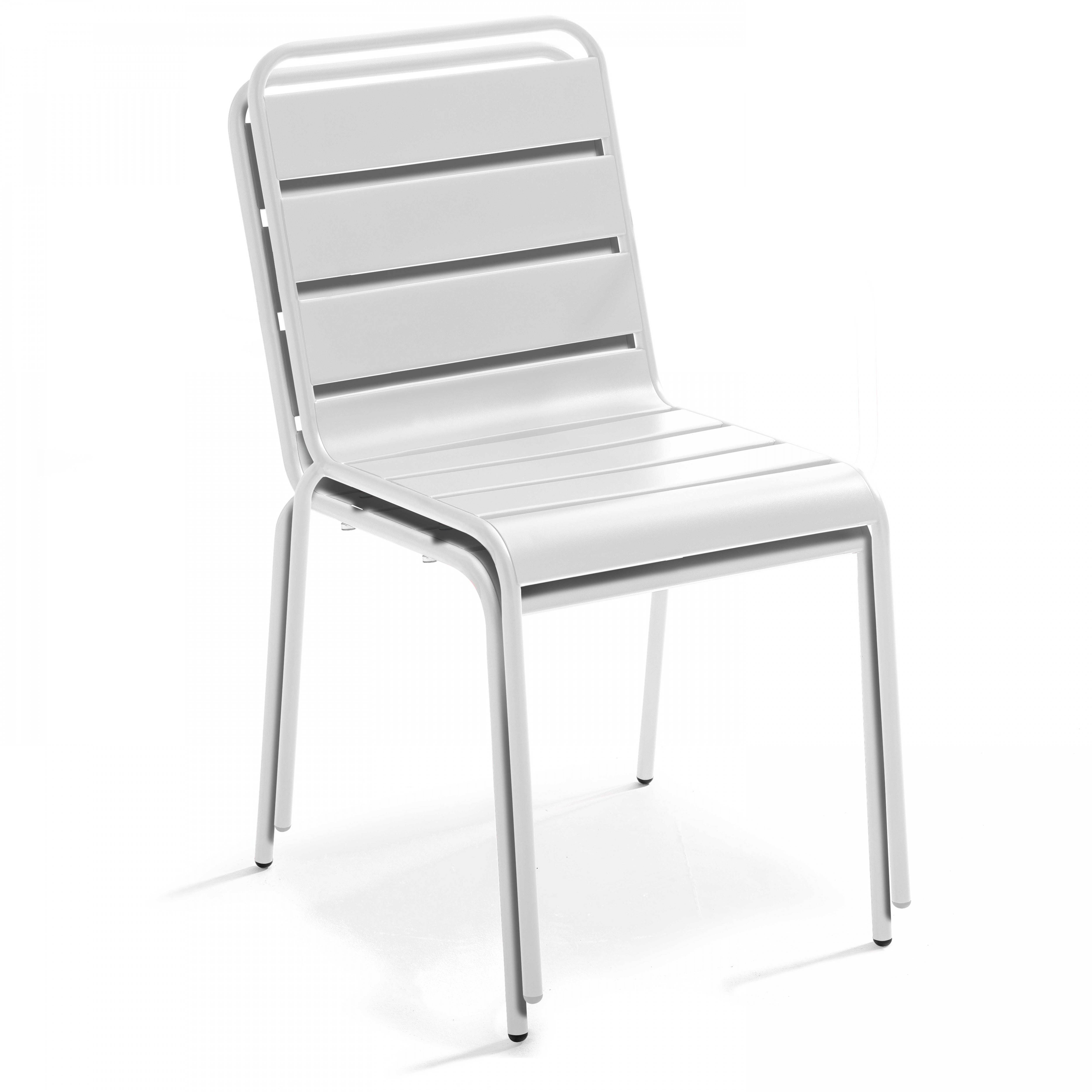 Oviala - Chaise de jardin en métal blanc Palavas - Oviala - Imagen 6