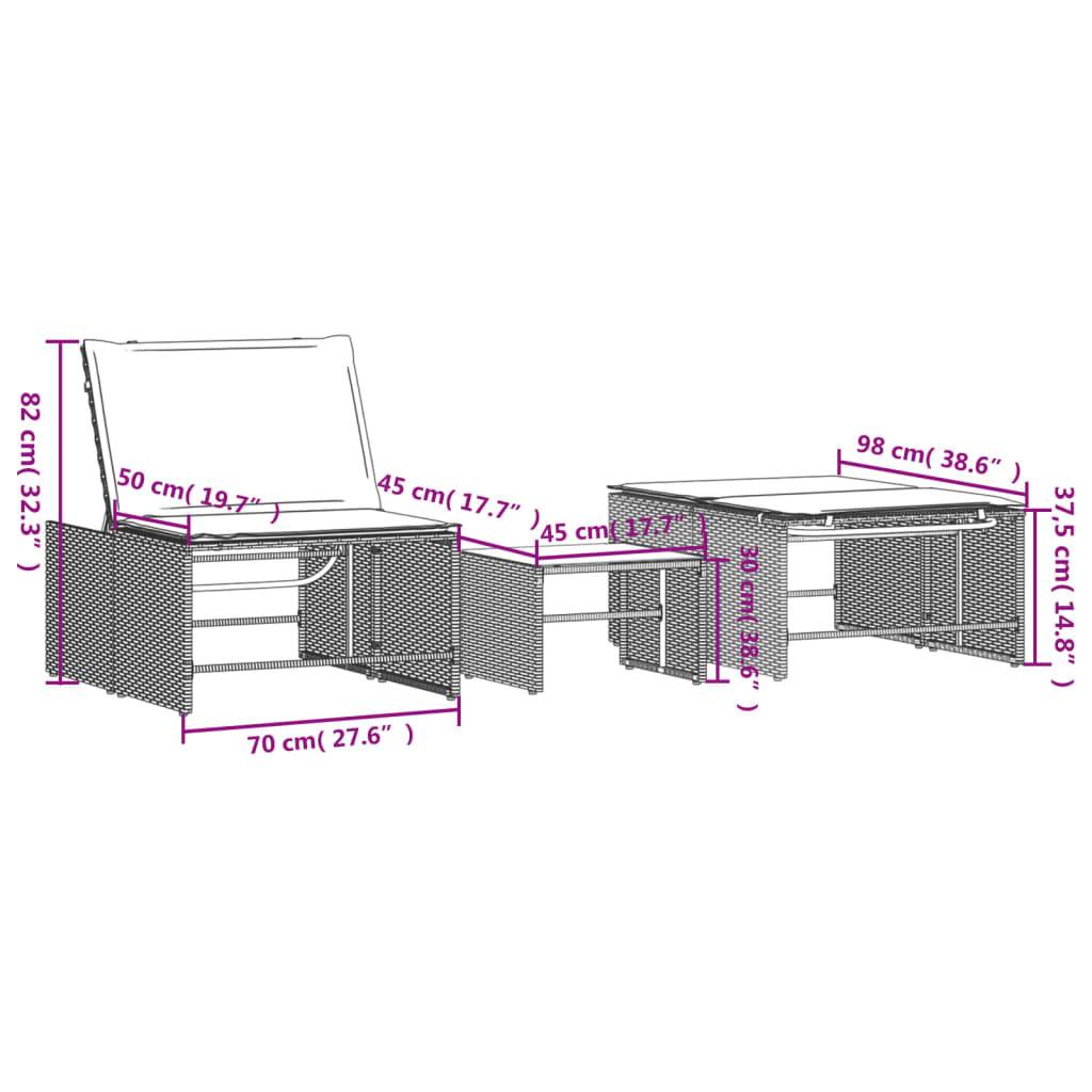 Kit 2 Lits de Jardin et Table Résine Tressée Beige Terrasse – ComfortXL Outdoor Living - Image 6