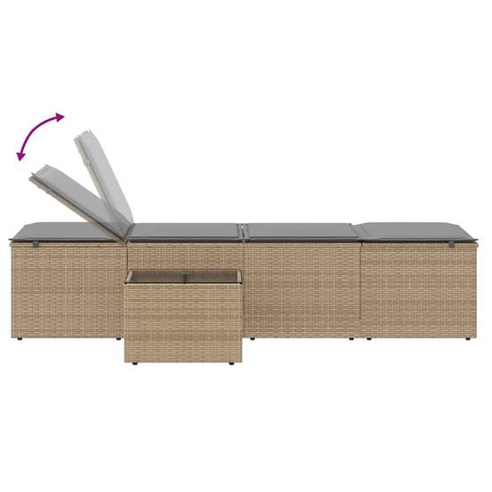Kit 2 Lits de Jardin et Table Résine Tressée Beige Terrasse – ComfortXL Outdoor Living - Image 9