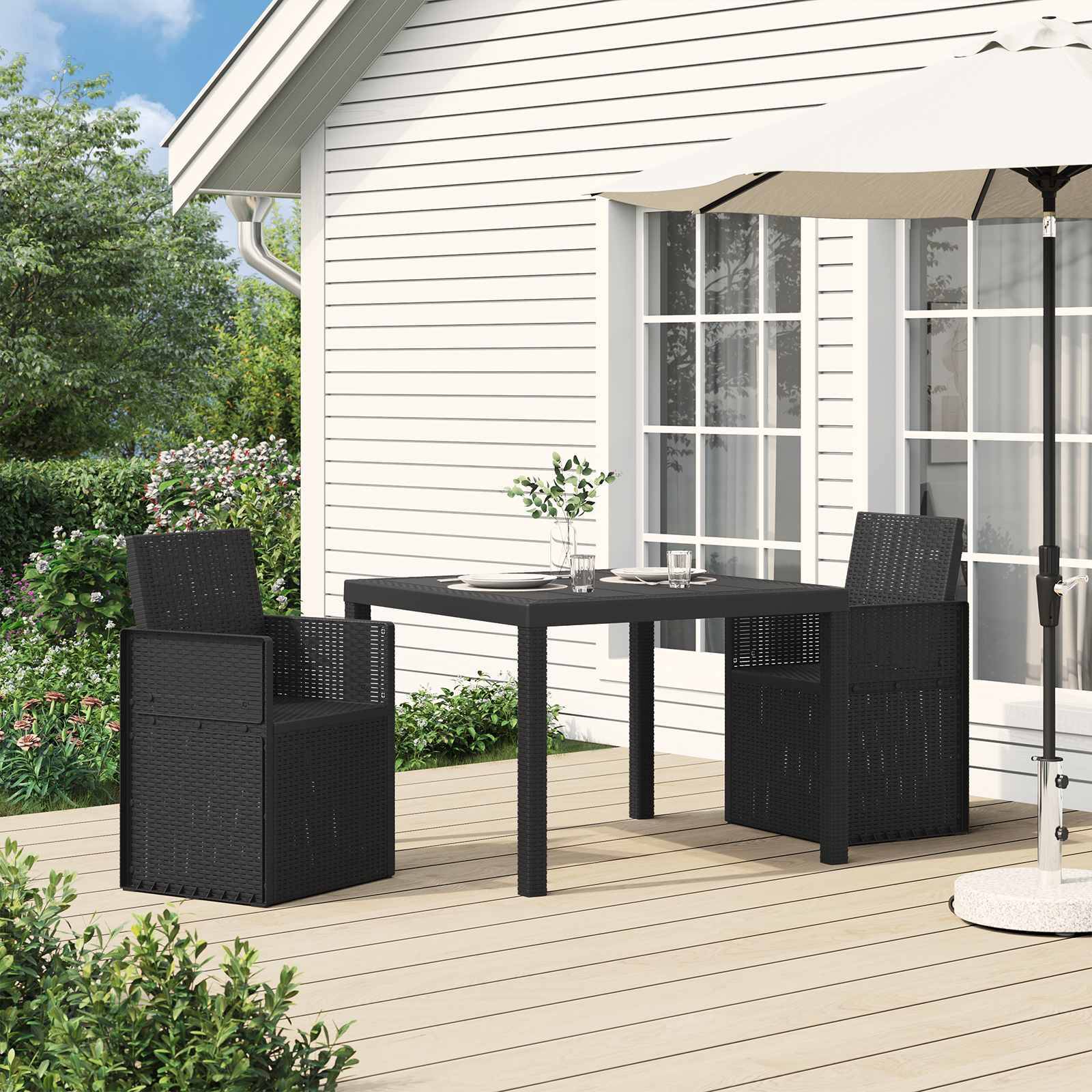 Chaises de jardin PP anthracite 53 x 47 x 88.5 cm - PANGIVO