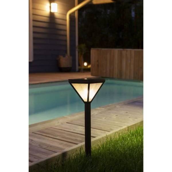 Lanterne solaire inox verre perlé 25 lumens blanc chaud - GALIX - Image 1