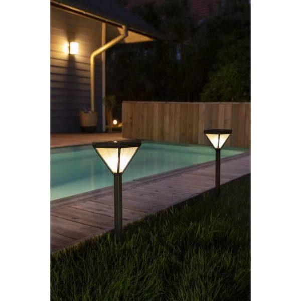 Lanterne solaire inox verre perlé 25 lumens blanc chaud - GALIX - Image 5