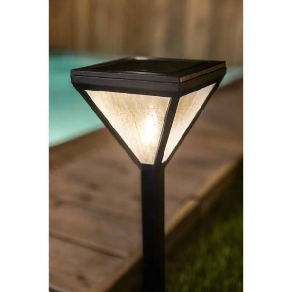 Lanterne solaire inox verre perlé 25 lumens blanc chaud - GALIX - Image 3