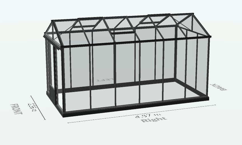 Serre en verre trempé - Euro Maxi - Laquée - 10m² - Noir fonce - L'atelier des serres - Image 7