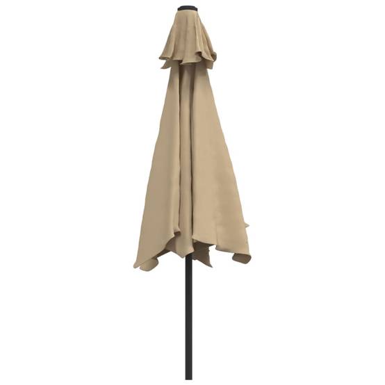 Parasol acier et polyester taupe 300 x 300 x 225 cm - PANGIVO - Image 5