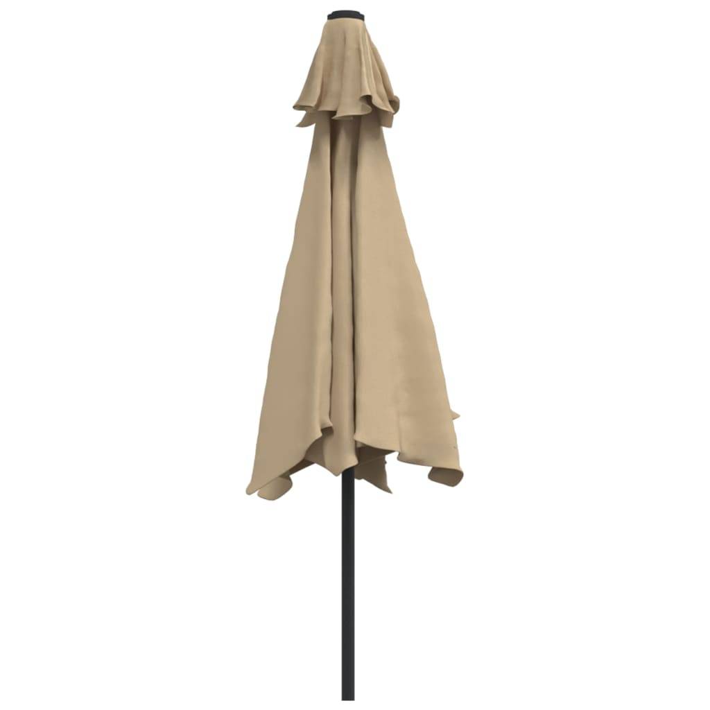 Parasol acier et polyester taupe 300 x 300 x 225 cm - PANGIVO - Image 5