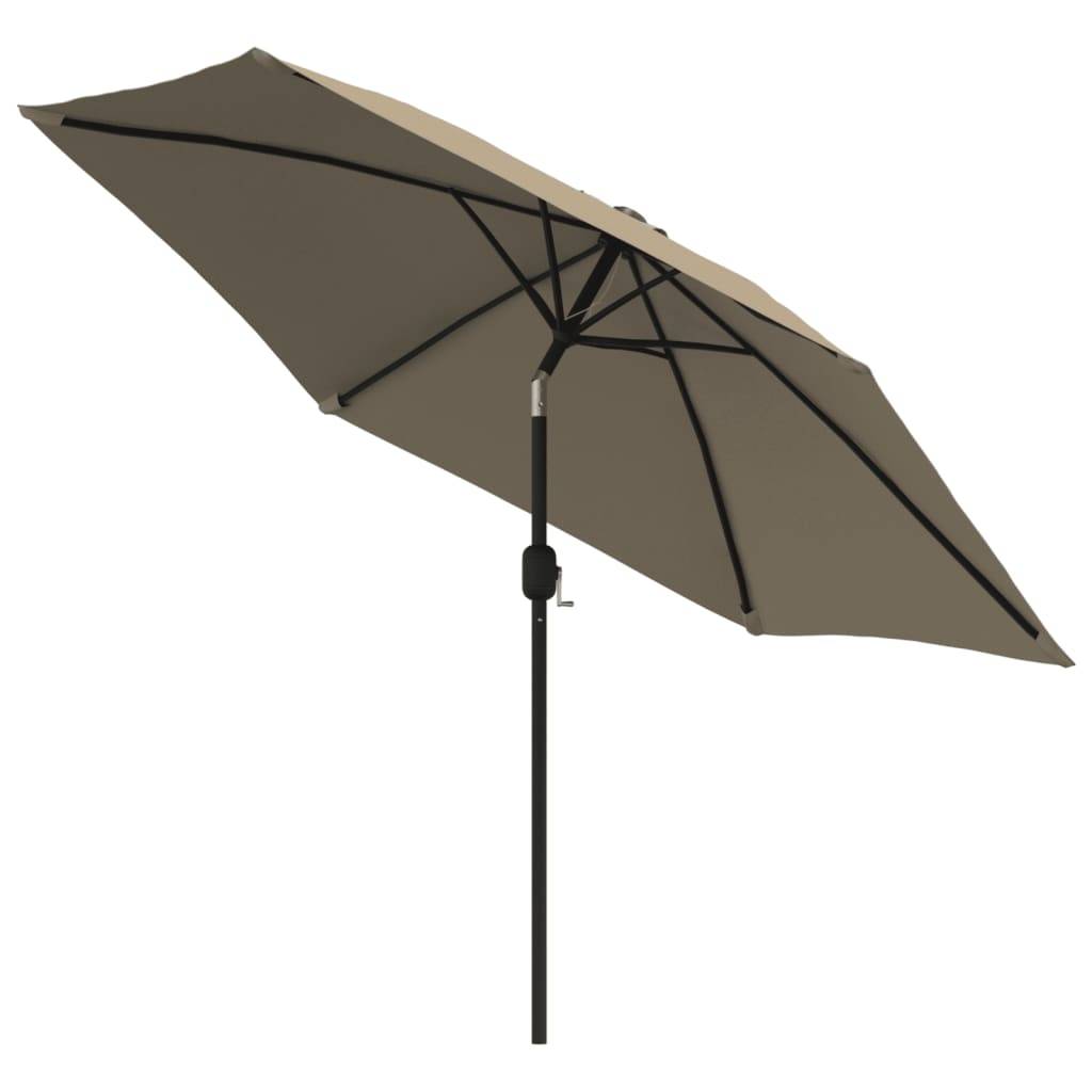 Parasol acier et polyester taupe 300 x 300 x 225 cm - PANGIVO - Image 3