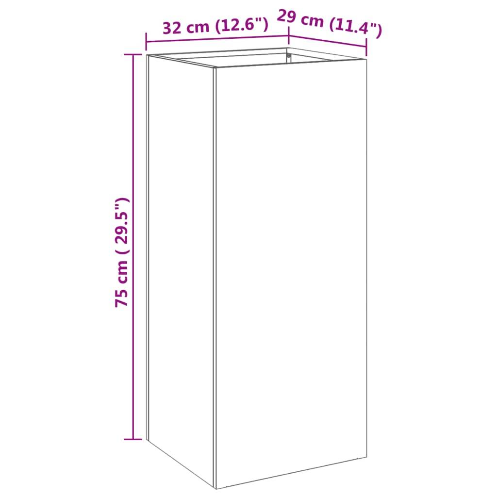 Jardinière acier inoxydable argenté 32 x 29 x 75 cm - PANGIVO - Image 10
