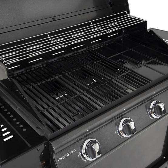 Barbecue au gaz RENO - 4 brûleurs avec thermomètre 14kW - HAPPY GARDEN - Image 3