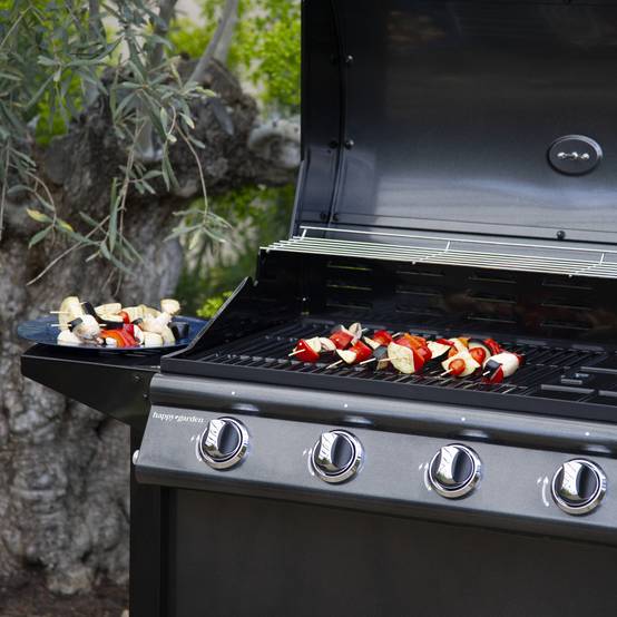 Barbecue au gaz RENO - 4 brûleurs avec thermomètre 14kW - HAPPY GARDEN - Image 6