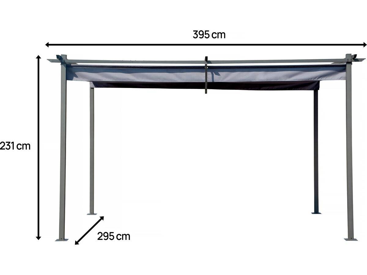 Pergola En Métal Avec Toit Rétractable - 3 X 4 M - Gris -habitat Et Jardin - Imagen 3