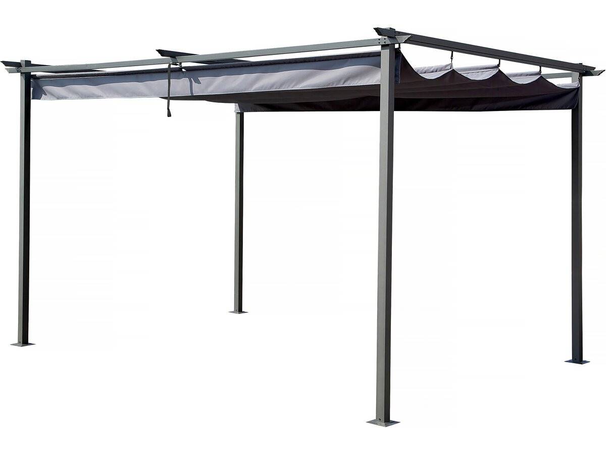 Pergola En Métal Avec Toit Rétractable - 3 X 4 M - Gris -habitat Et Jardin - Imagen 1