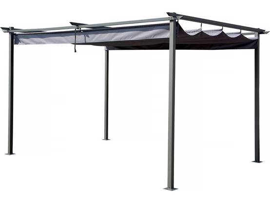 Habitat Et Jardin - Pergola En Métal Avec Toit Rétractable - 3 X 4 M - Gris -habitat Et Jardin - Image 1