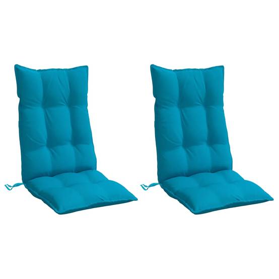 Coussins de chaise à dossier haut lot de 2 tissu Oxford bleu clair 120 x 50 x 7 cm - PANGIVO - Image 3