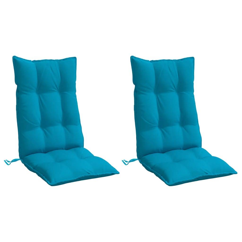 Coussins de chaise à dossier haut lot de 2 tissu Oxford bleu clair 120 x 50 x 7 cm - PANGIVO - Image 3