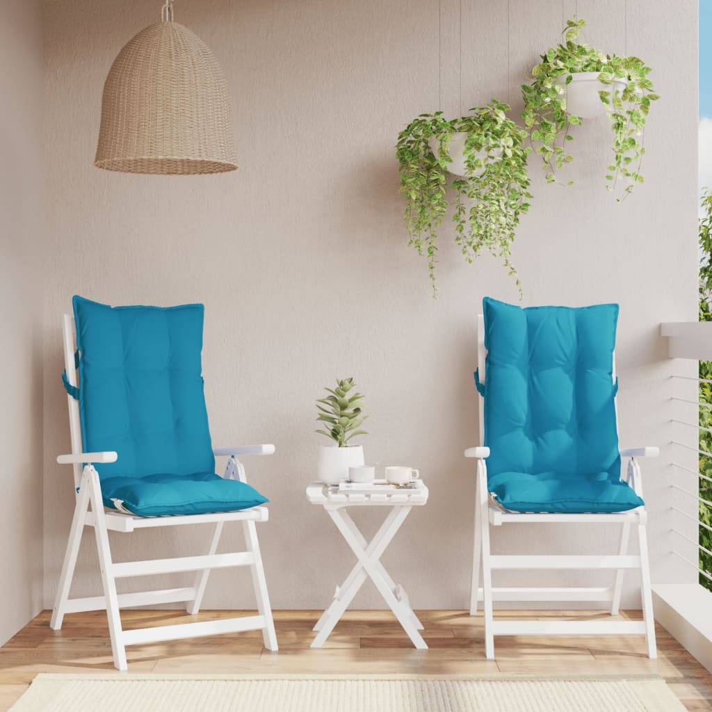 Coussins de chaise à dossier haut lot de 2 tissu Oxford bleu clair 120 x 50 x 7 cm - PANGIVO - Image 1