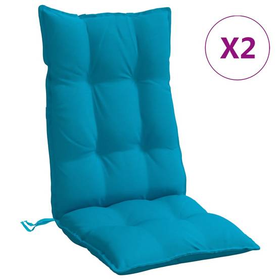 Coussins de chaise à dossier haut lot de 2 tissu Oxford bleu clair 120 x 50 x 7 cm - PANGIVO - Image 2