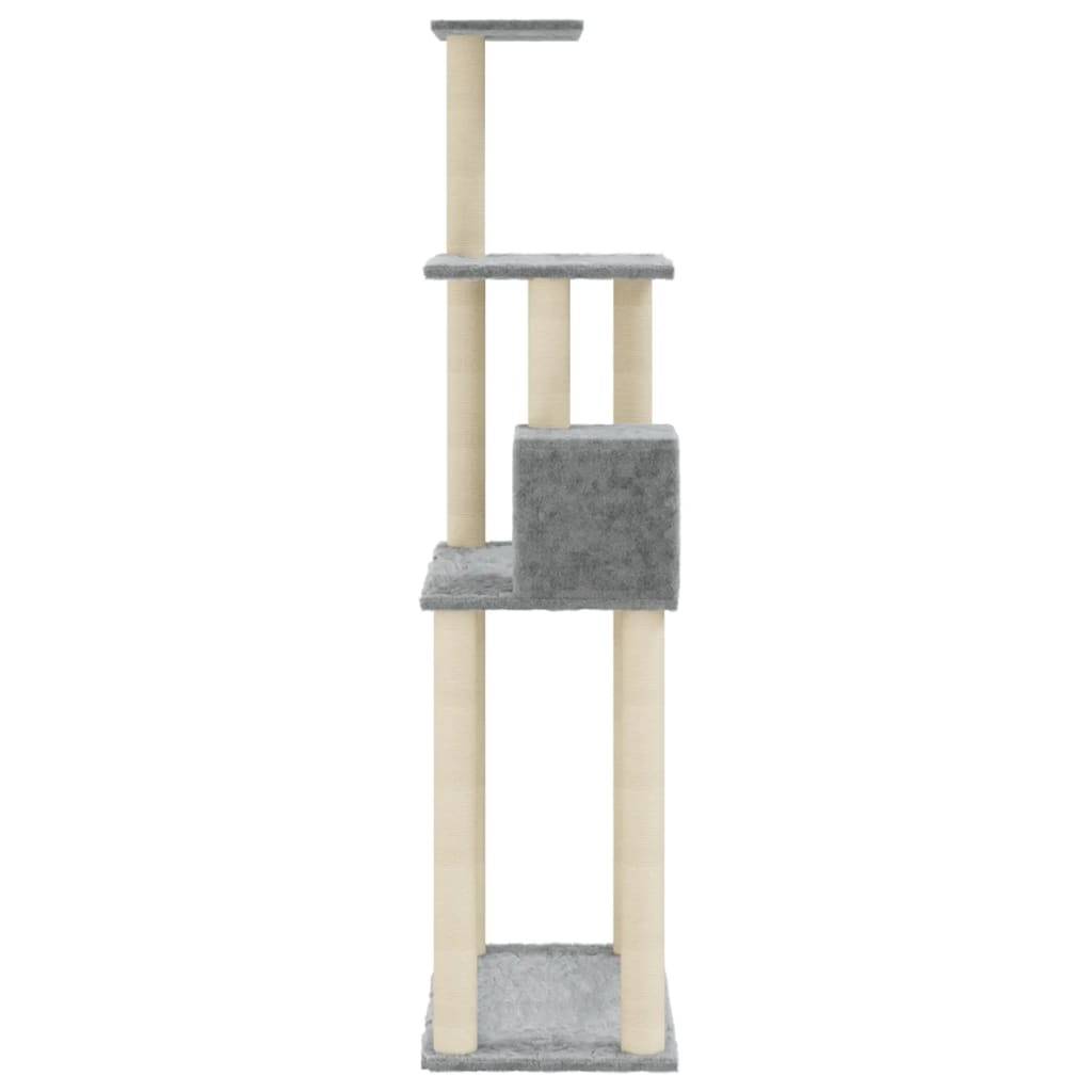 Vidaxl - Arbre à chat avec griffoirs en sisal Gris clair 147 cm vidaXL 171477 - Imagen 6