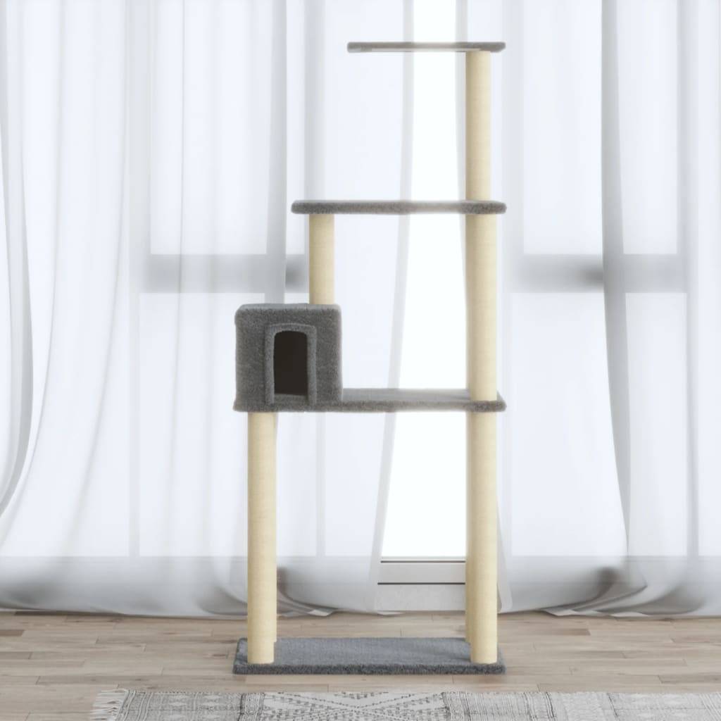 Vidaxl - Arbre à chat avec griffoirs en sisal Gris clair 147 cm vidaXL 171477 - Imagen 1