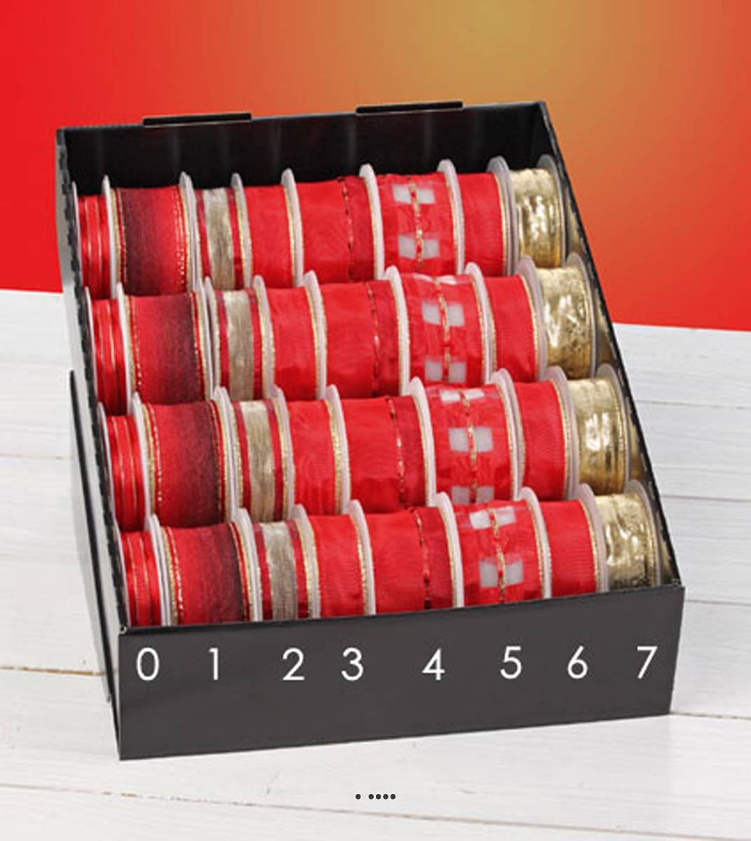 Artificielles - Ruban de decoration pour fetes tables sapin 6 40mm à l'unité - dimhaut: H 40 cm - couleur: Rouge-blanc