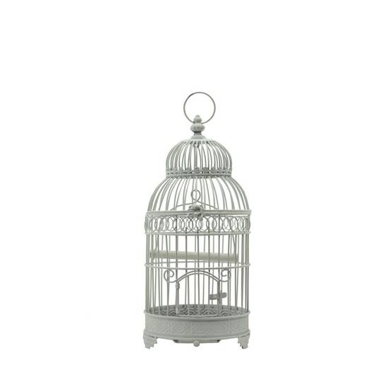 Cage à oiseaux bougeoir en métal blanc ø21 x 48 cm Chemin de campagne - Imagen 1