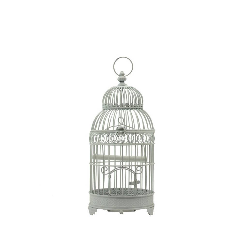 Cage à oiseaux bougeoir en métal blanc ø21 x 48 cm Chemin de campagne - Imagen 1