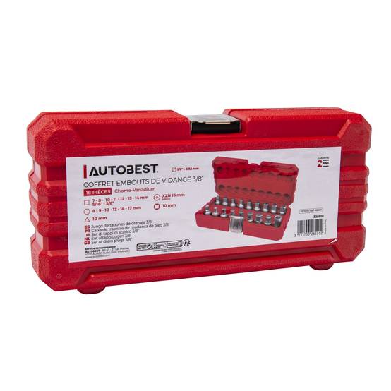 Coffret embouts de vidange carré 3/8" 18pcs - Image 6