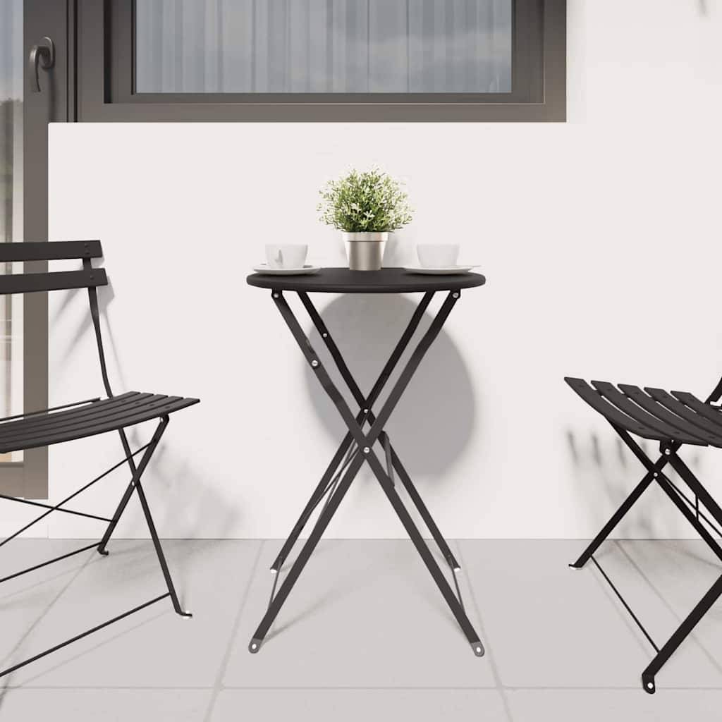 Maison Chic - Table de jardin | Table bistrot Anthracite Ø 50 x 71 cm Acier revêtu de poudre - Image 3