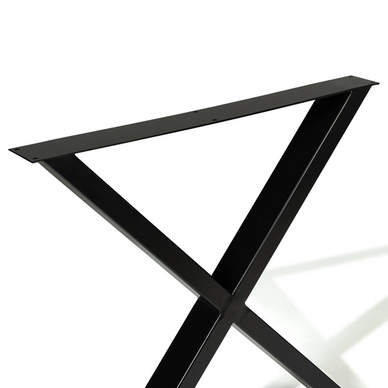 Lot de 2 pieds de table forme X 72x73 cm noir design industriel - Image 5
