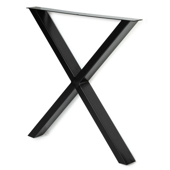 Lot de 2 pieds de table forme X 72x73 cm noir design industriel - Image 6
