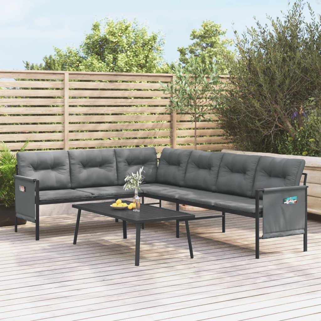 Vidaxl - Canapé d'angle de jardin anthracite acier et textilène vidaXL 362812 - Imagen 1