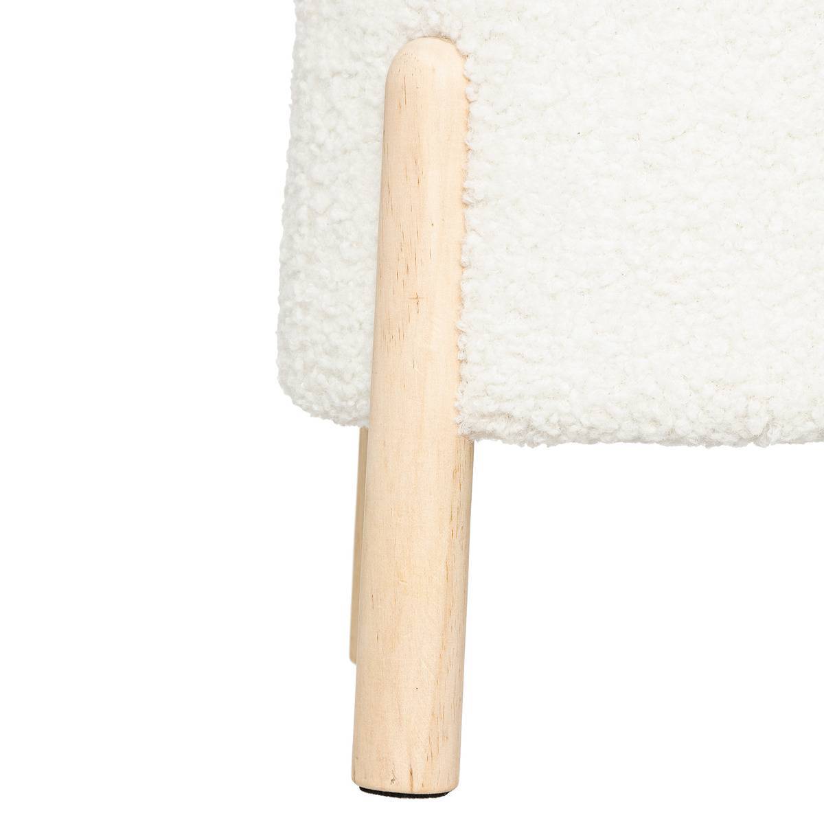 Atmosphera - Tabouret d'appoint Inuit dreams bouclette blanche - Atmosphera Créateur d'intérieur - Image 3