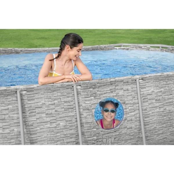 Bestway - Kit Piscine hors sol tubulaire BESTWAY - Steel Pro MAX™- 427 x 250 x 100 cm - Ovale (Filtre a cartouche, échelle, bâche, 1 c - Image 4
