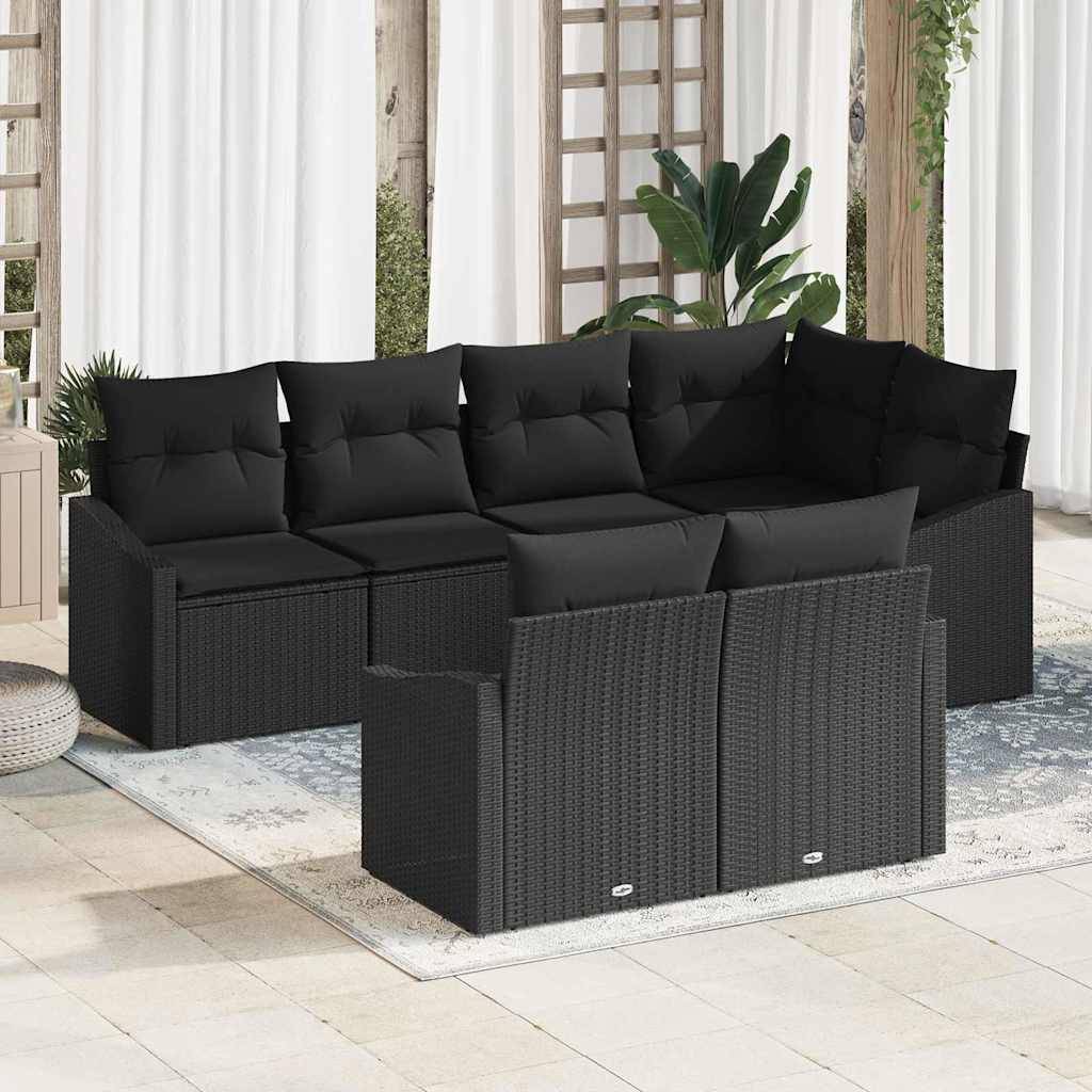 ComfortXL - Salon de jardin modulable 7 places en polyrotin pour terrasse et jardin Noir – ComfortXL Outdoor Living - Image 1
