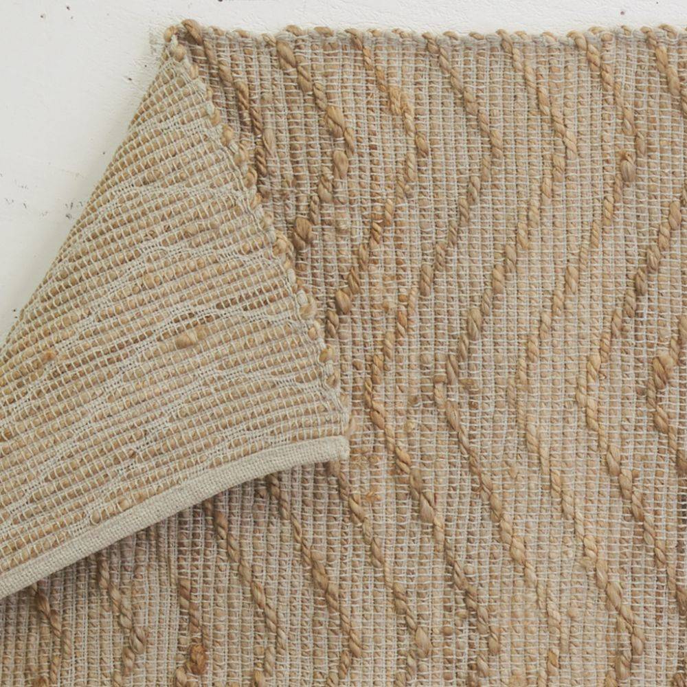 Aubry Gaspard - Tapis en jute et coton naturels Zig-zag Naturel - 160 x 230 cm - Imagen 2