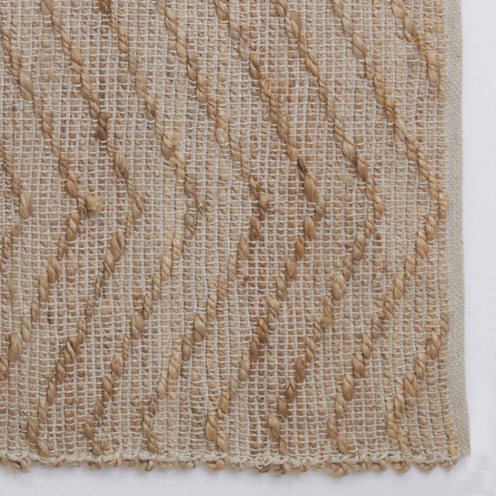 Aubry Gaspard - Tapis en jute et coton naturels Zig-zag Naturel - 160 x 230 cm - Imagen 3