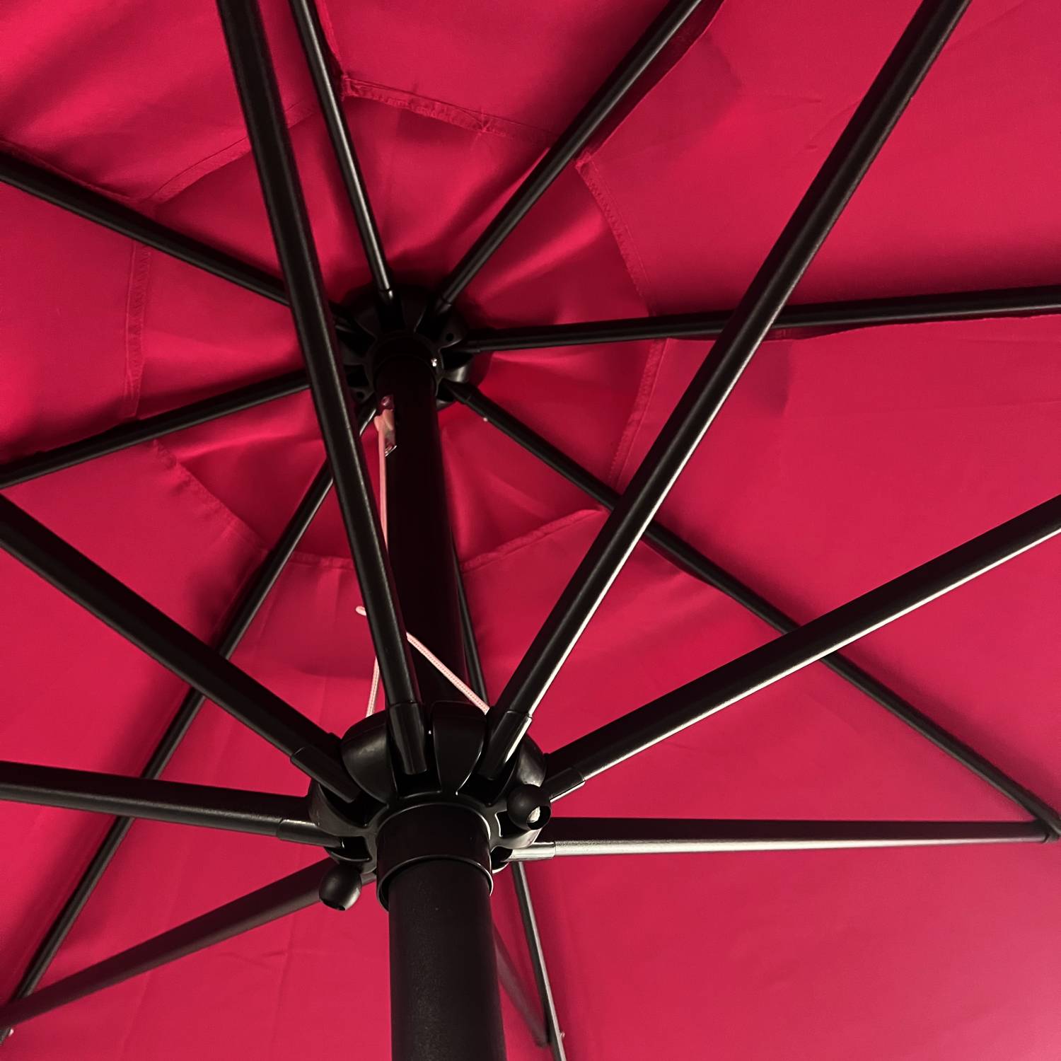 Happy Garden - Parasol droit HAPUNA rond 3,30m de diamètre fuchsia - HAPPY GARDEN - Imagen 4