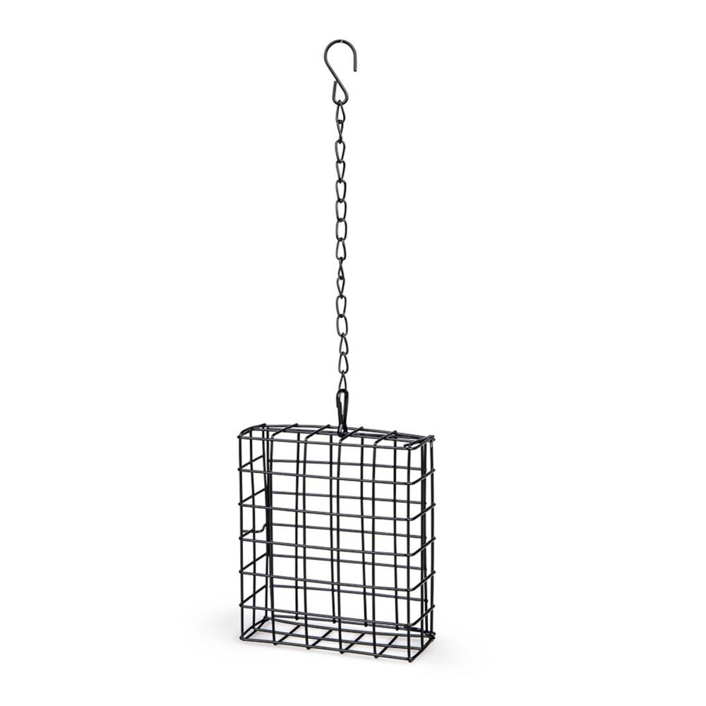 Support pain de graisse en métal noir pour oiseaux