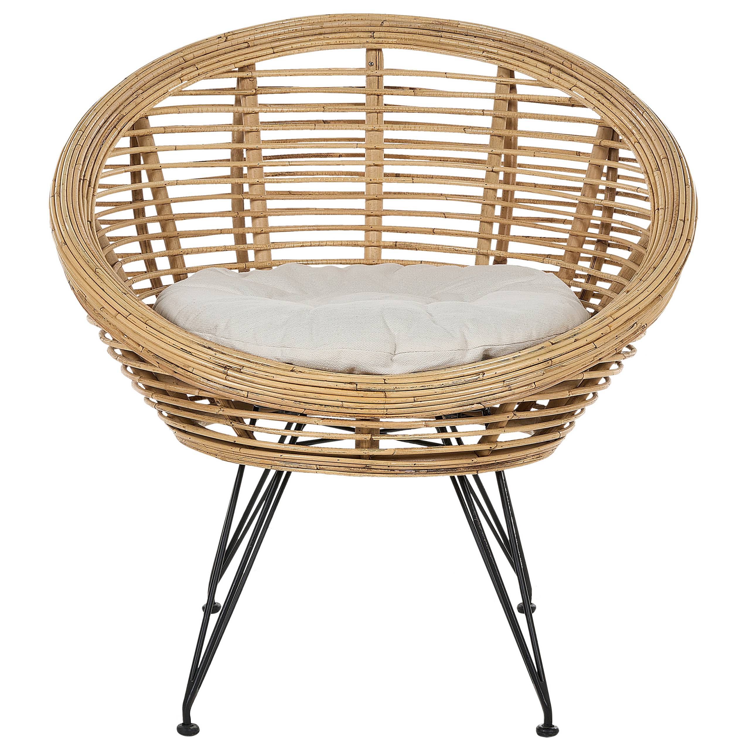 Beliani - Set de jardin, 4 Personnes Rotin Naturel MARATEA/CESENATICO - Beliani - Imagen 5