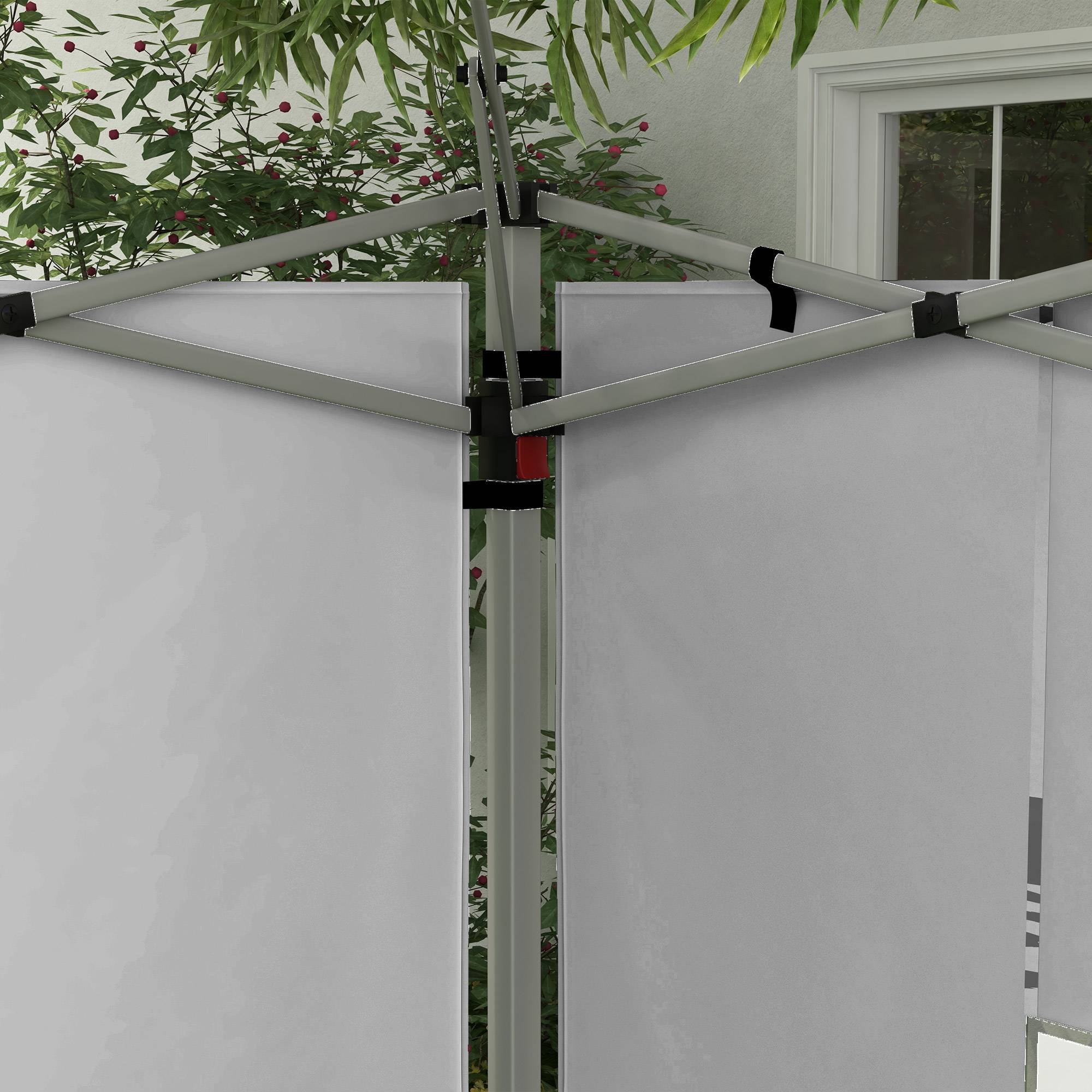 Outsunny - Lot 2 parois latérales pour tonnelle 3x3m/3x4m avec fenêtre tissu oxford 295x195cm gris clair - Outsunny - Image 10