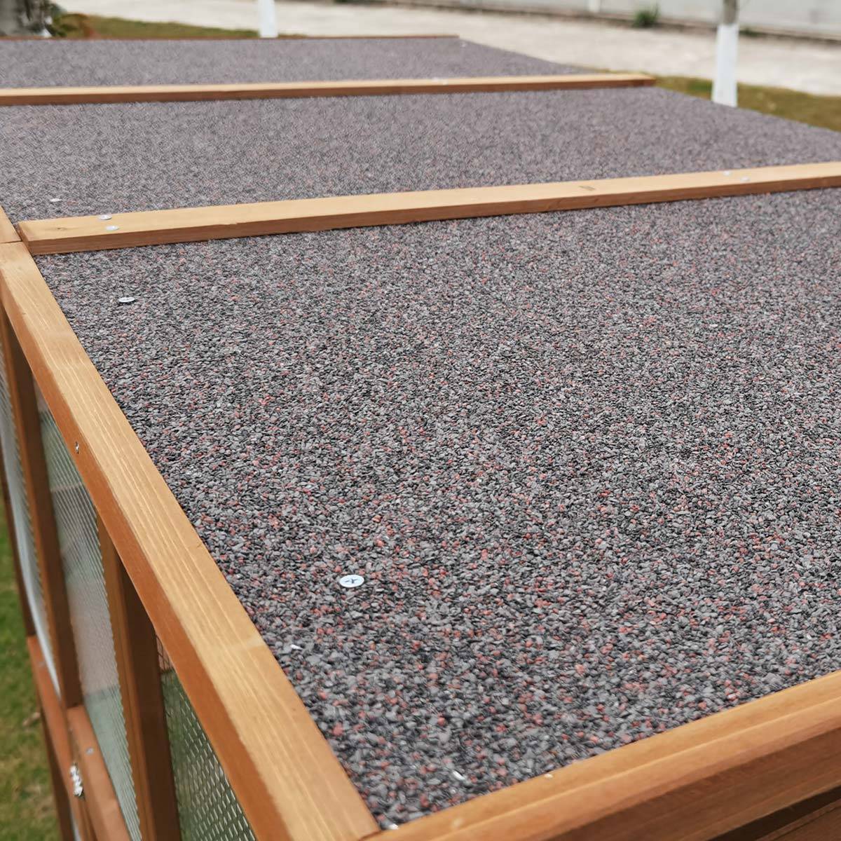 Enclos pour chats en bois avec toit grillagé et porte d’accès sécurisée – Cémonjardin - Imagen 6