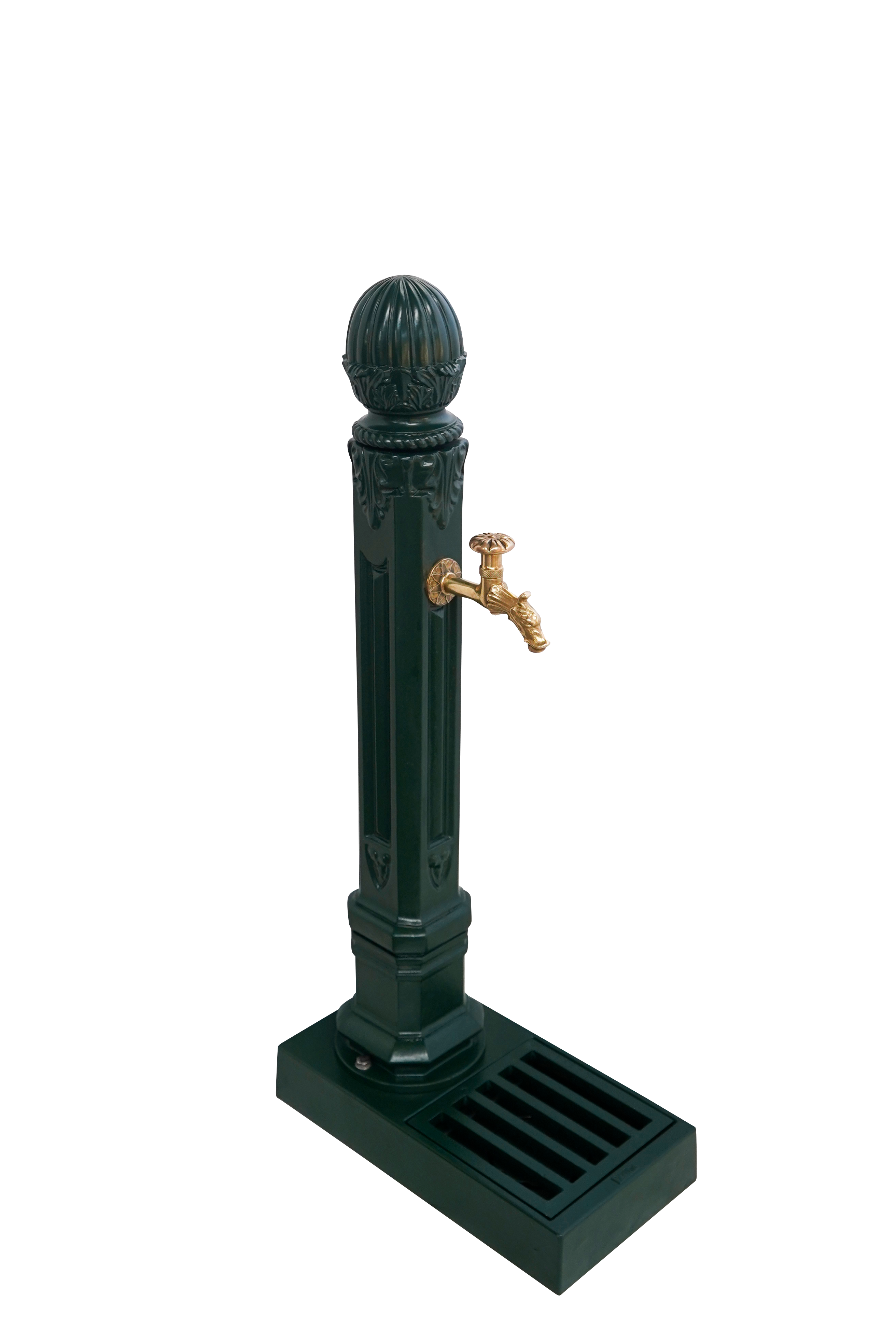 Fontaine borne griffon avec vasque vert 6009 avec robinet colvert Dommartin H. 110cm X L. 51cm - Imagen 2