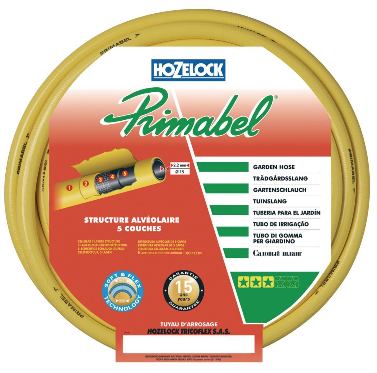 Tuyau d'arrosage souple multicouche d19 mm x 50 m - jaune 194255 Tricoflex - Imagen 1