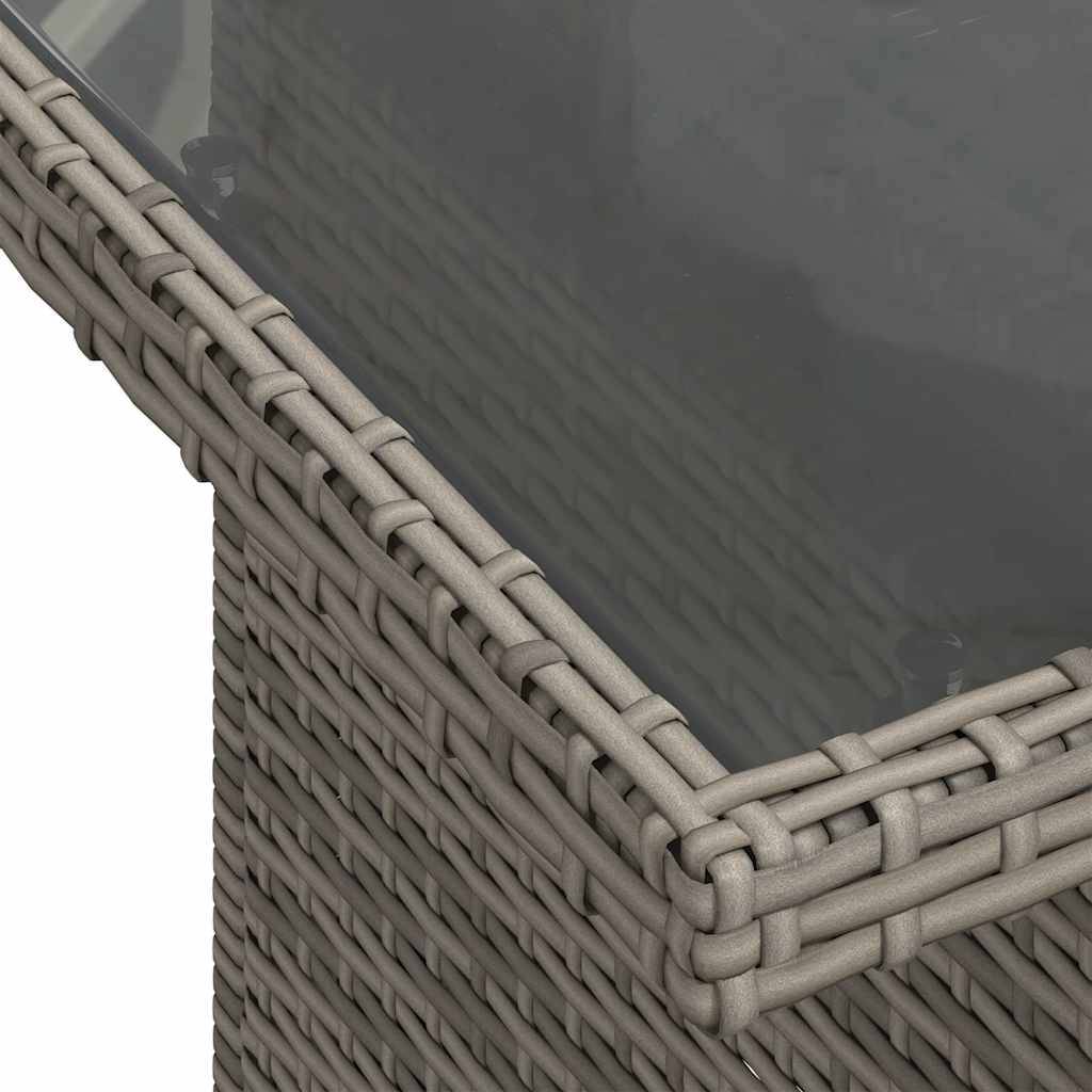 Salon de jardin 8 places gris résine tressée avec pouf table haute et rangements intégrés – ComfortXL Outdoor Living - Image 5