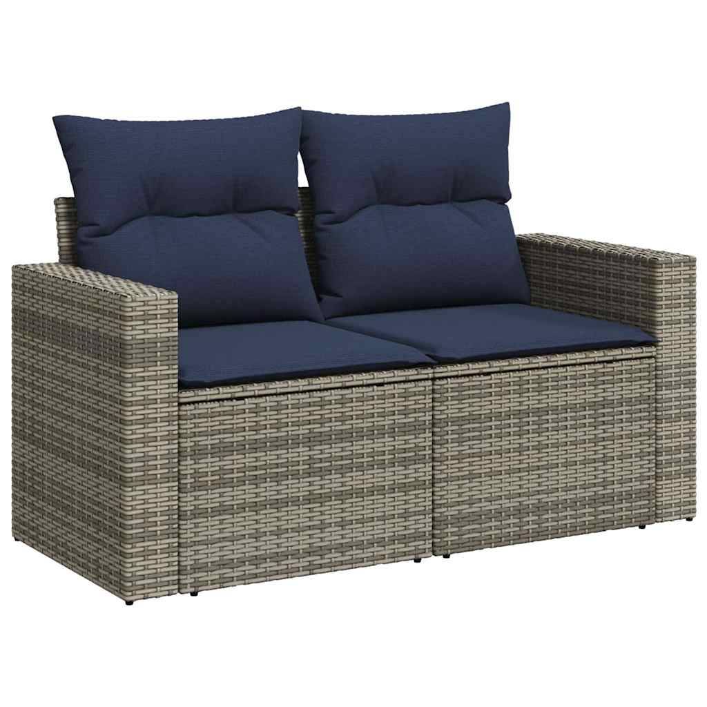 Salon de jardin 8 places gris résine tressée avec pouf table haute et rangements intégrés – ComfortXL Outdoor Living - Image 7